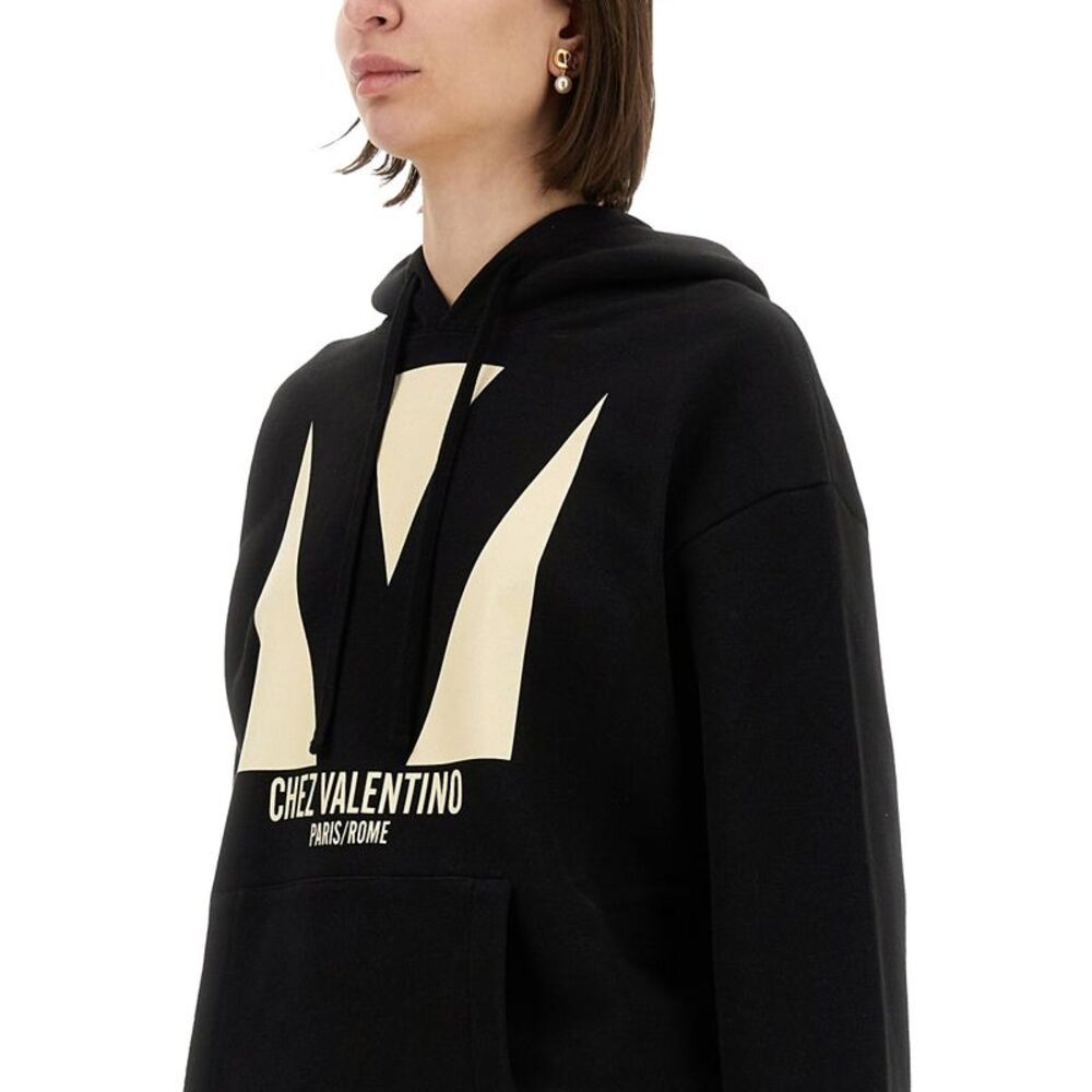Valentino Women Cotton Hoodie With Print - Picture 4 of 4